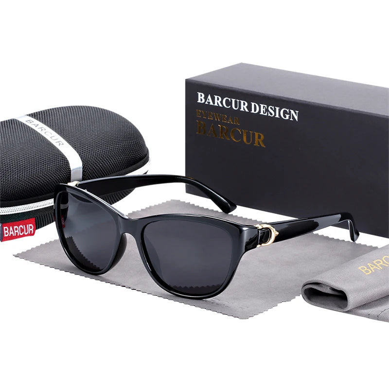 Lunettes de soleil femme TR90 — dégradé, UV400, œil de chat, polarisées