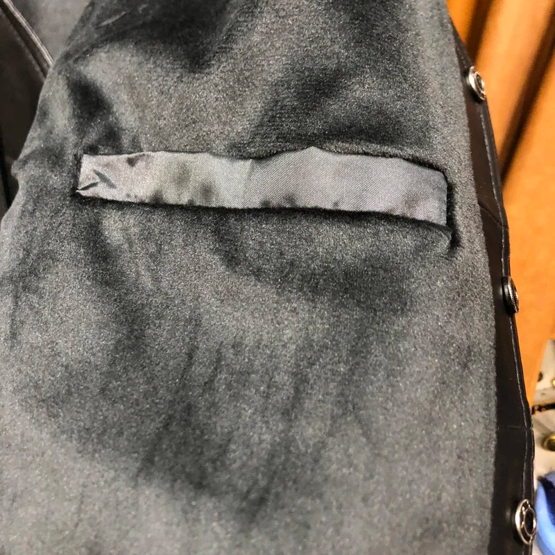 Chaleco de piel de cordero encerada para hombre, prenda clásica de piel de cordero, cuello en V, estilo chaleco, atuendo de ceremonia, nueva colección 2024