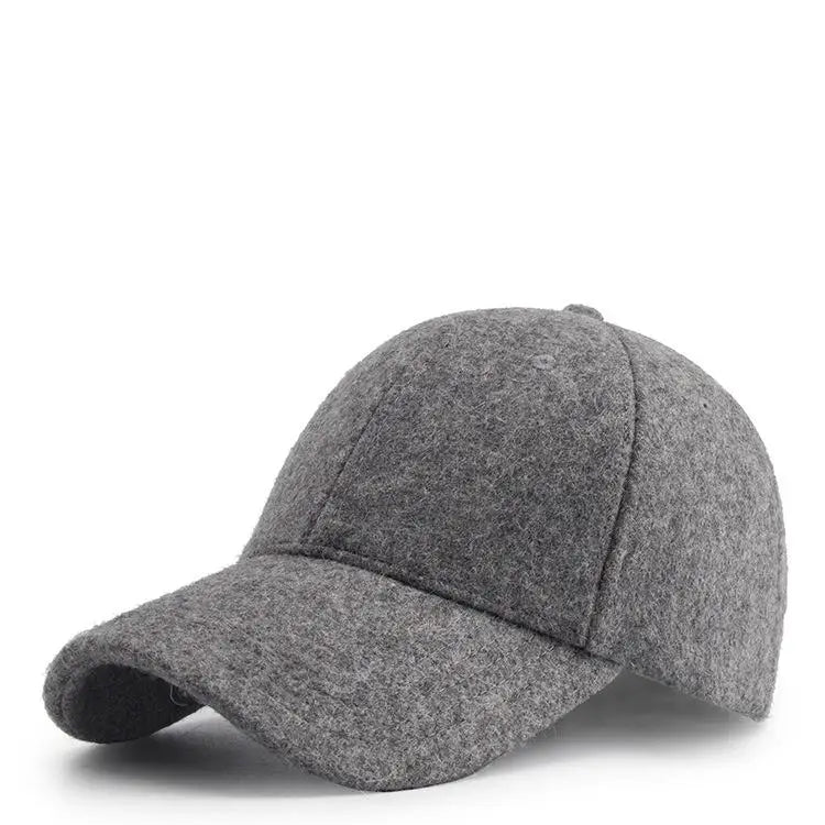 Casquette de baseball en laine unisexe — chapeau d'hiver épais et chaud, homme et femme