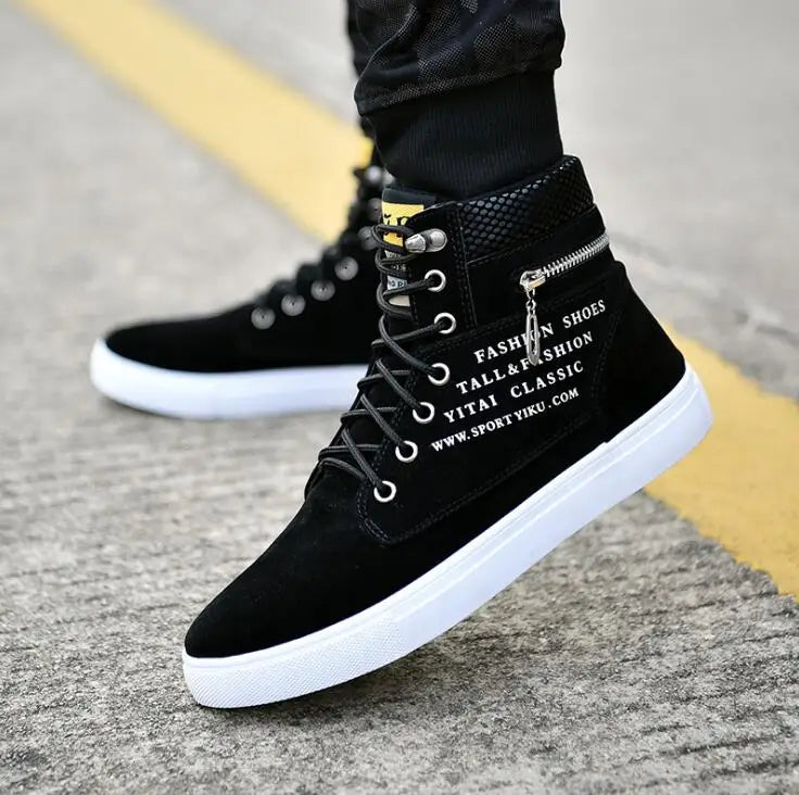 Chaussures de Skateboard en Cuir Homme — Baskets Montantes Street