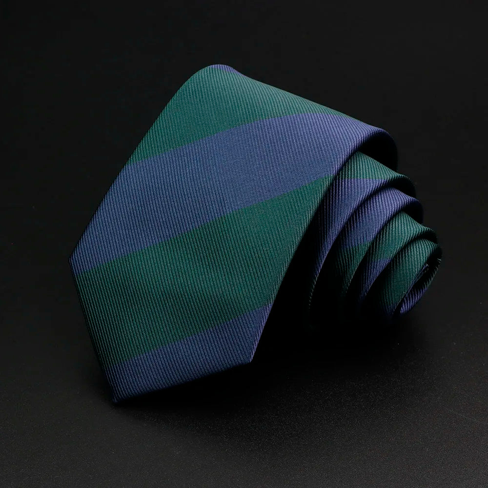 Nueva corbata clásica de rayas para hombre de 7 cm, jacquard, roja, azul, verde, corbata para uso diario, vestido de fiesta de boda, accesorios, regalo para hombre