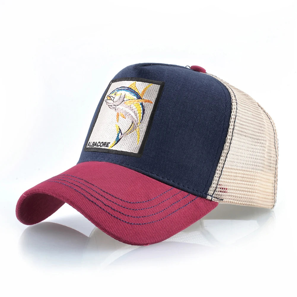 Casquette de Baseball en maille respirante pour femmes, casquette de camionneur avec Patch Albacore, Hip Hop, Casquette en os à rabat