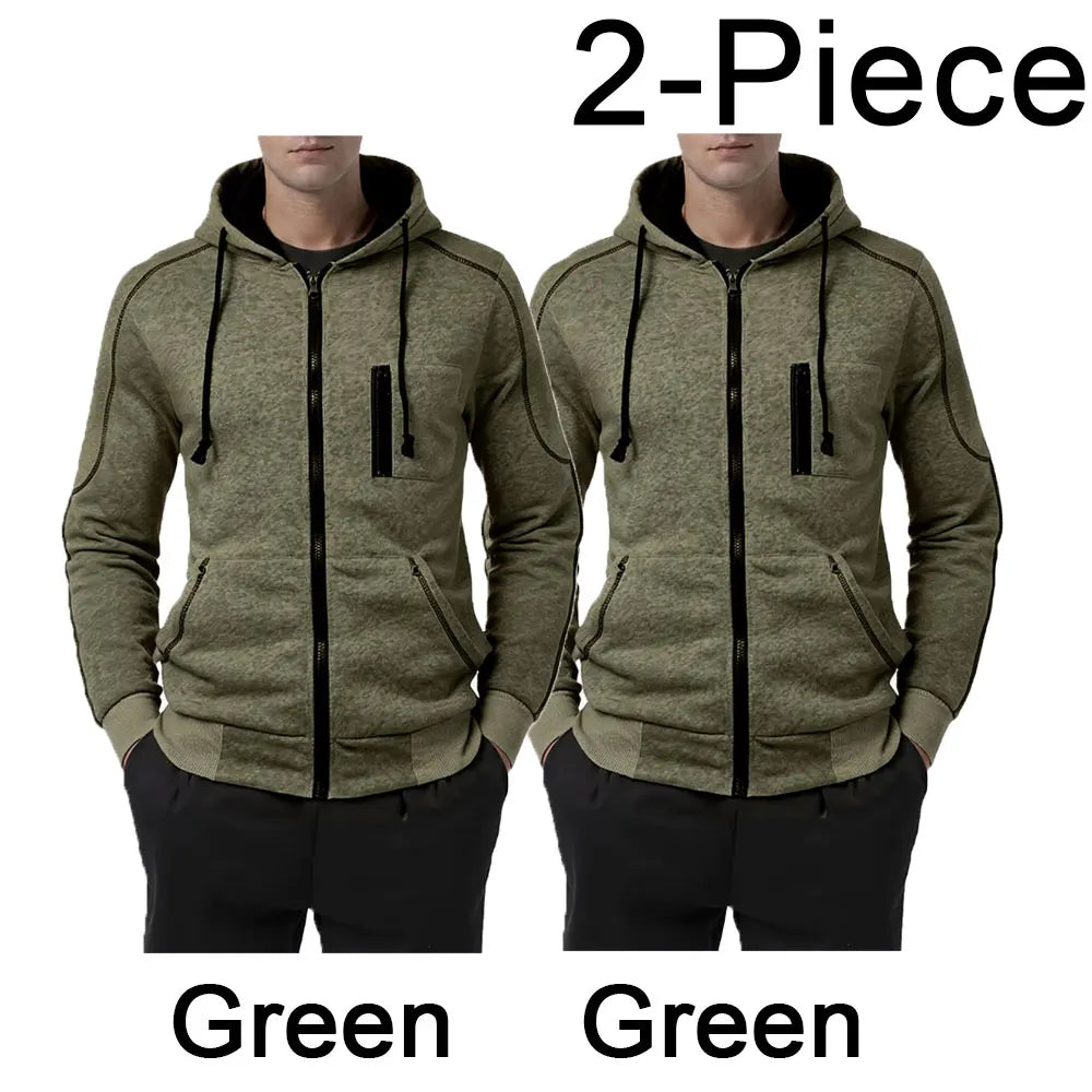 Sudadera con capucha para hombre negra, blanca, verde militar, roja, con bloques de color, polar, fresca, informal, ropa de invierno, prendas de vestir, sudaderas con capucha