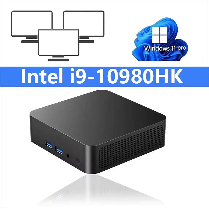 Mini PC Gaming Intel Core i9-10980HK / i3-6100U Windows 11 — 16/32 Go RAM, SSD 256Goà 2To, WiFi 6, 4K