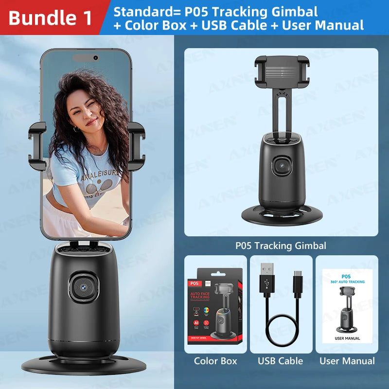 P05 — Stabilisateur Smartphone Suivi IA 360° Support Table Live & Vidéo
