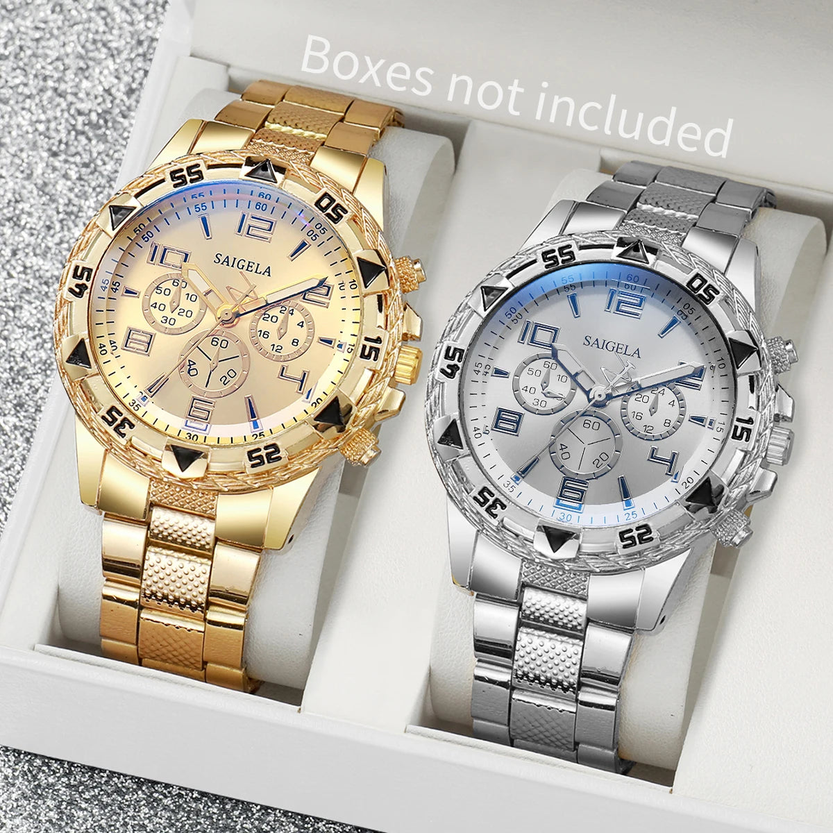 Ensemble Montres Quartz Affaires Homme 2 Pièces — Cadran Arabe Acier Mode
