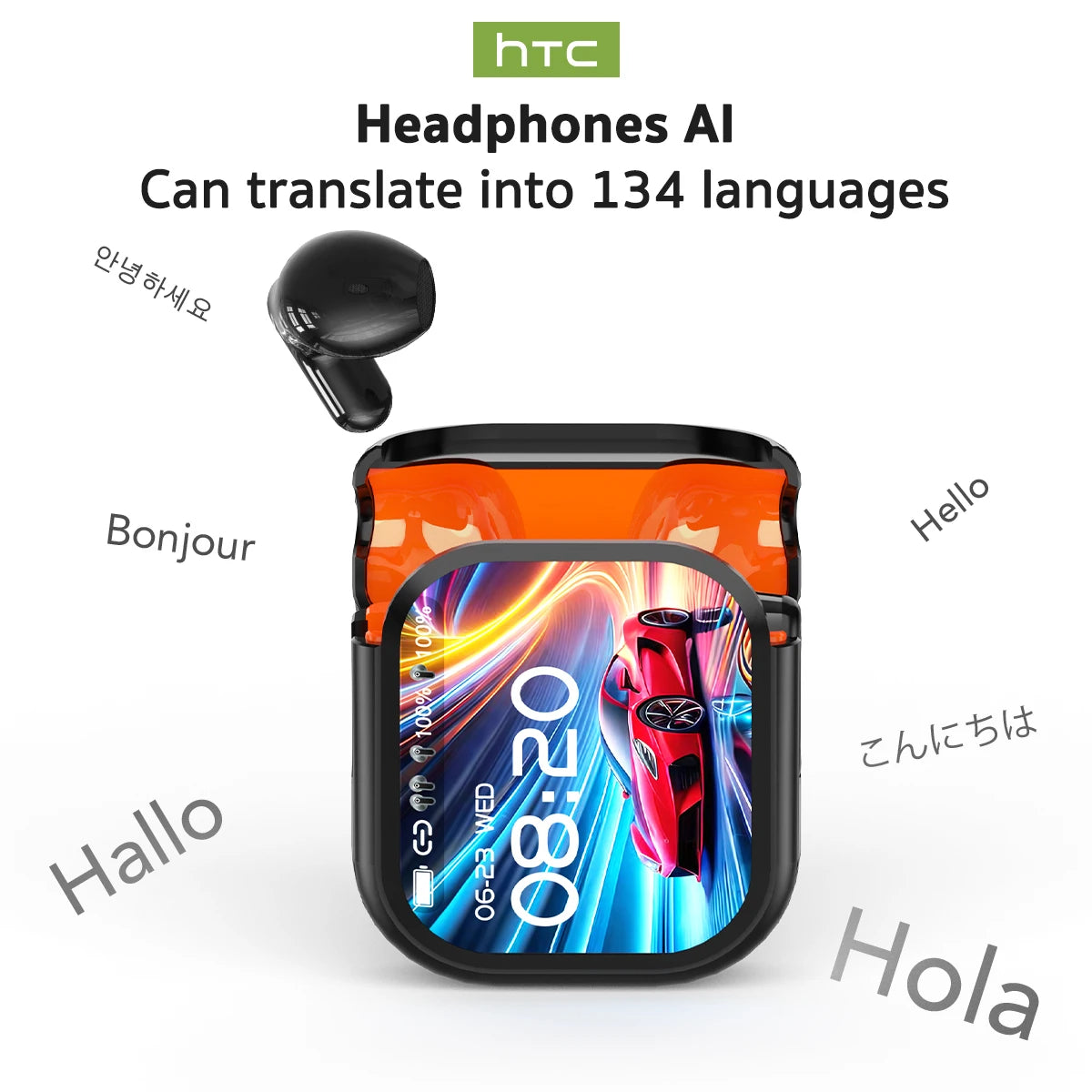 Écouteurs Bluetooth 6.0 avec traducteur IA — OWS, écran LCD tactile, sport, stéréo HD, longue autonomie