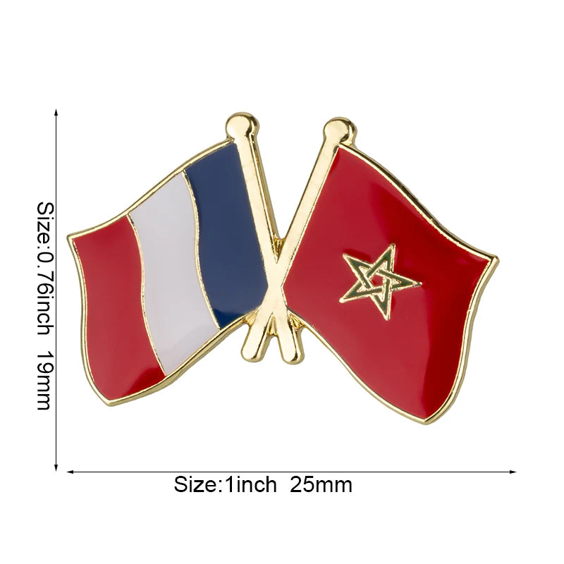 Broche de bandera marroquí, insignia de solapa, pines KS-0131