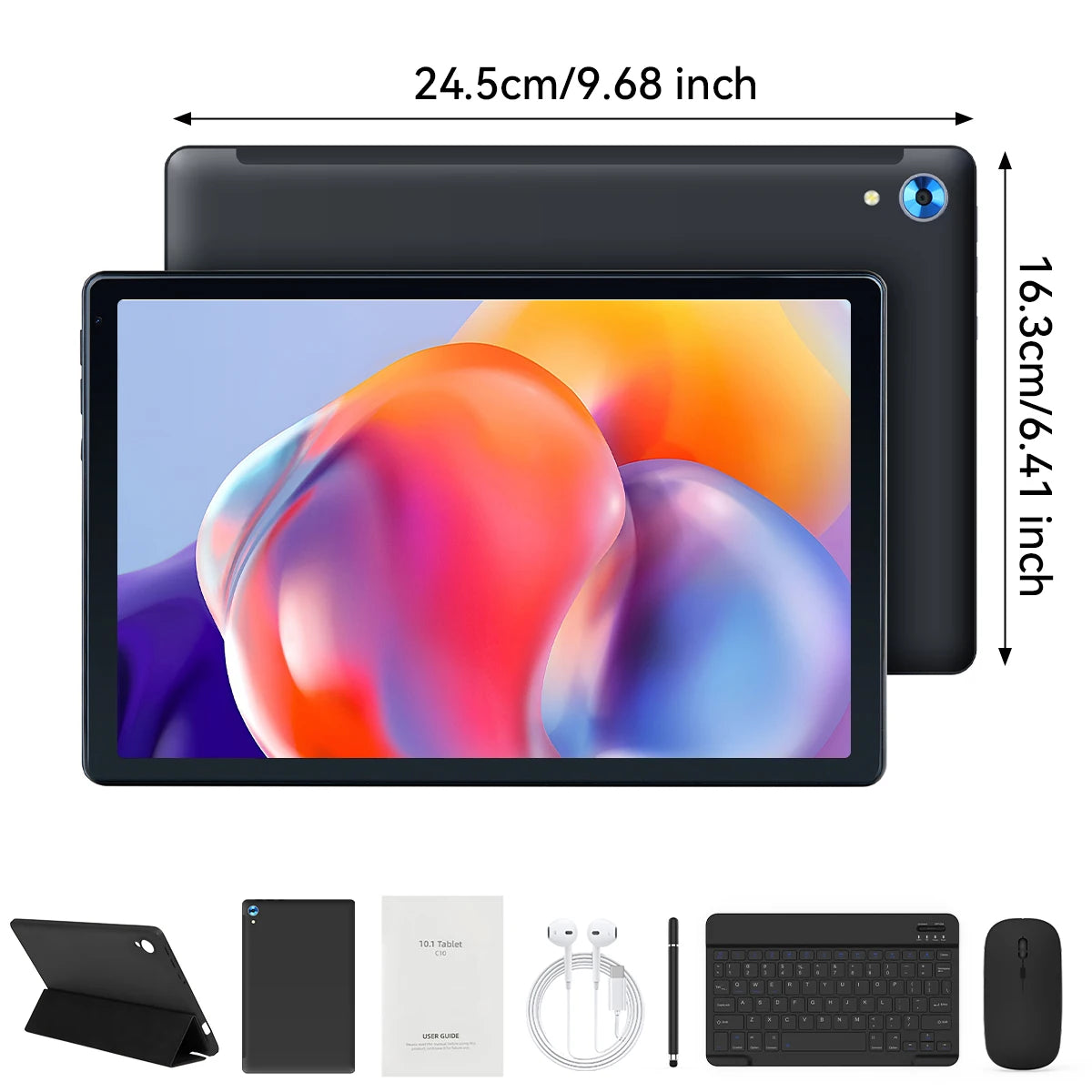 Tablet URAO de 10 pulgadas Android 15, 8 núcleos, 24 GB + 128 GB, ampliación de 1 TB, WiFi 6, 5 MP+8 MP, lápiz óptico, teclado, ratón, auriculares, juego de PC PAD