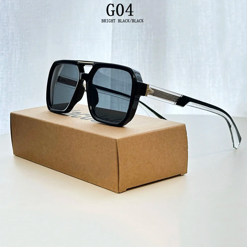 Nuevo en Gafas de sol vintage de lujo para hombre, gafas de sol cuadradas para mujer, moda, envío directo, Gafas de Sol Hombre, Lunette Soleil Femme