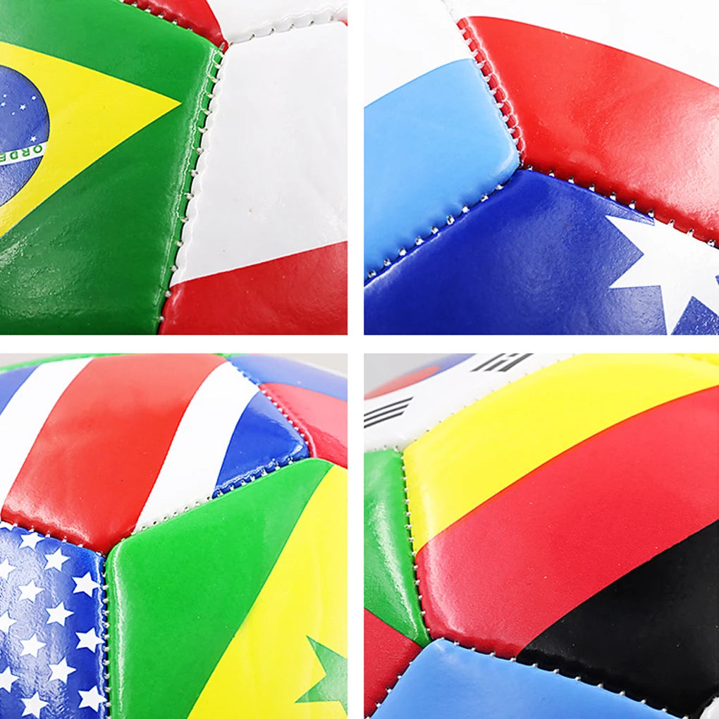 Ballon de Football Motif Drapeau National — PVC, Toutes Surfaces, Entraînement & Compétition