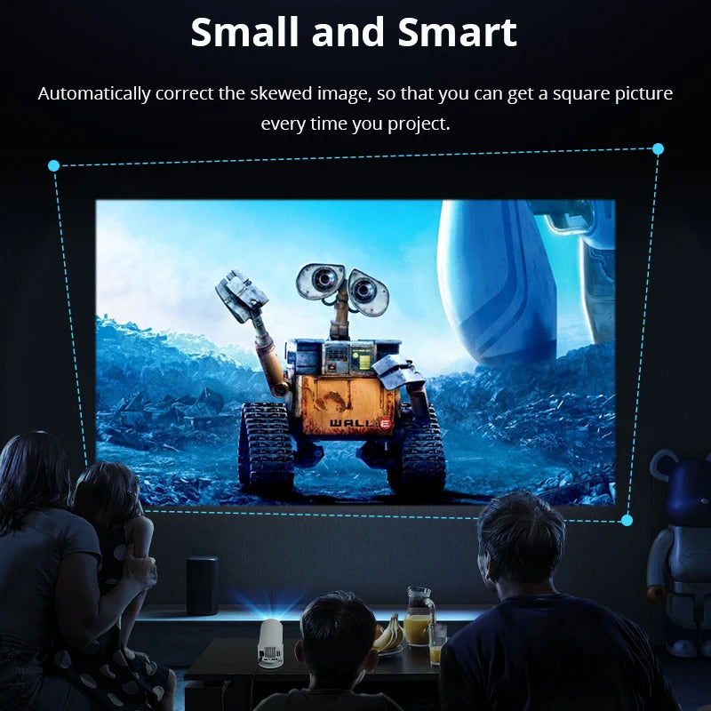 Projecteur 4K Full HD Android 11 — WiFi6, 290 ANSI, BT5.0, 1280x720P, portable, cinéma maison extérieur