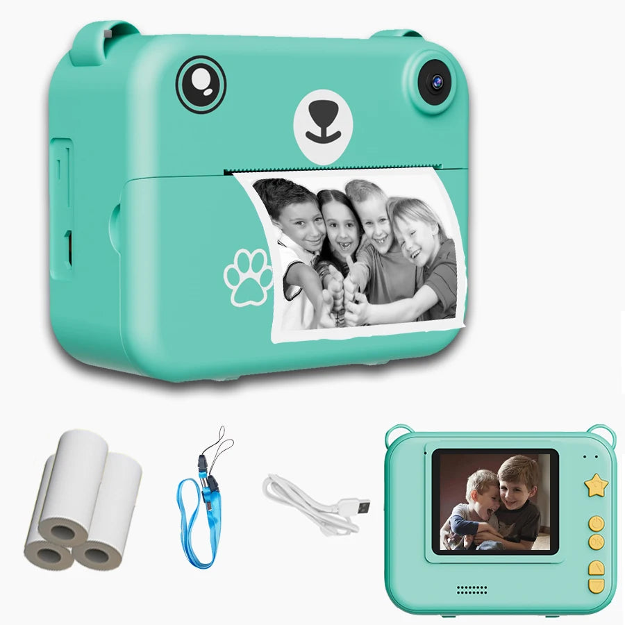 Appareil Photo numérique pour enfants, photographie à impression instantanée, enregistreur vidéo HD 1080P, Mini imprimante thermique, cadeaux d'anniversaire éducatifs