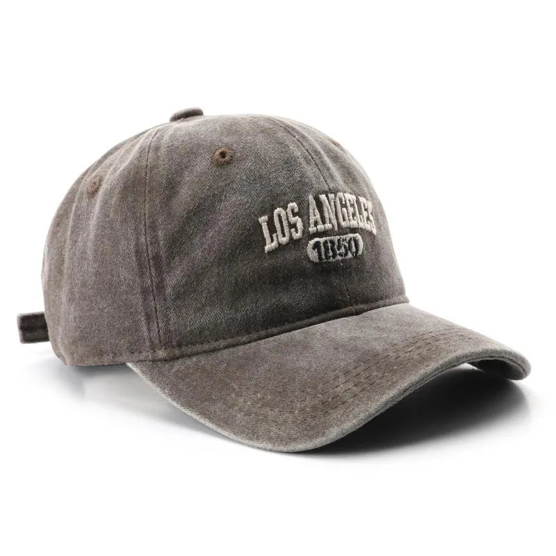 Men Women Embroidered Letter Baseball Cap Vintage Fashion Solid Adjustable Outdoor Sports Snapback Hat Distressed Gorras