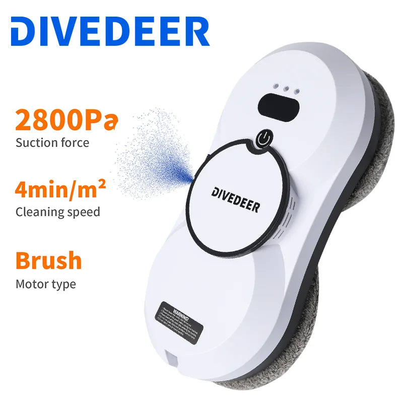 DIVEDEER Window Cleaning Robot Intelligent Water Spray Cleaning Robot Brushless Motor Window Cleaner Spray Window Cleaning Robot