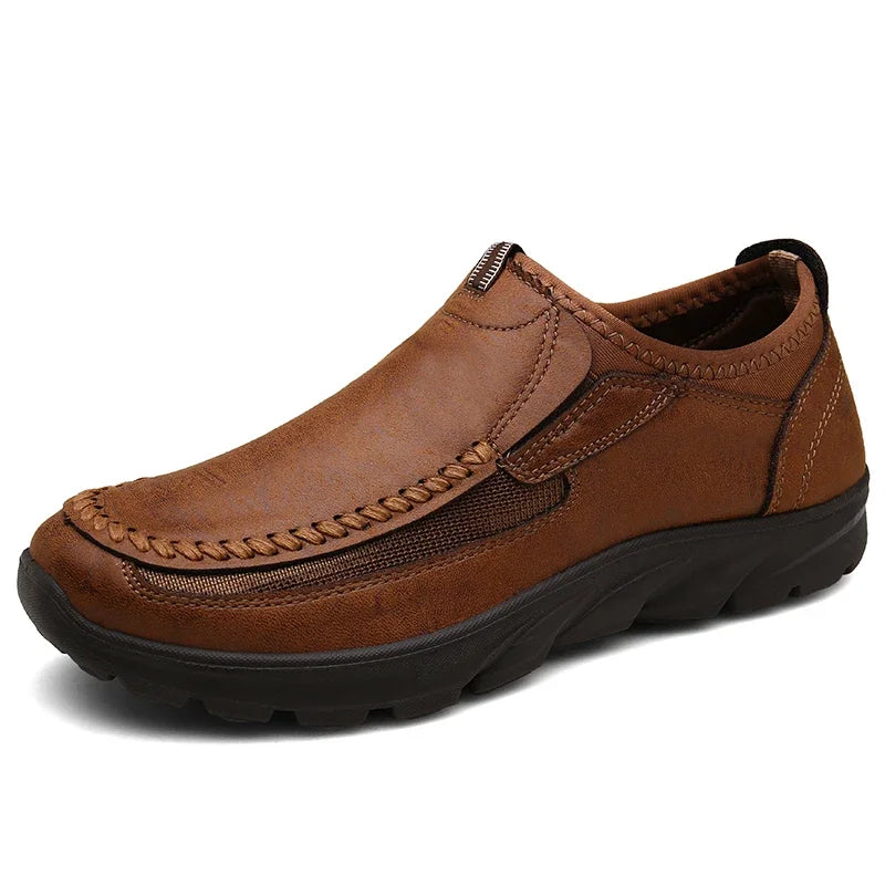 Mocassins Cuir Rétro Homme — Décontractés Sans Lacet Conduite Taille 39-48