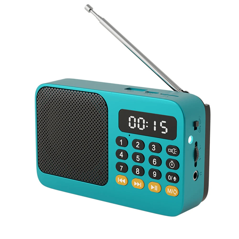 Radio FM portátil Bluetooth 5.0, pequeña caja de sonido recargable de emergencia, Mini altavoz Vintage, reproductor de MP3, compatible con tarjeta TF, unidad USB