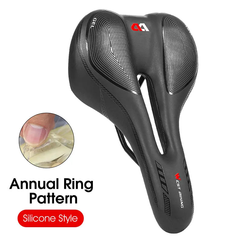 Selle vélo route et VTT en PU — respirante, souple, coussin ergonomique, course