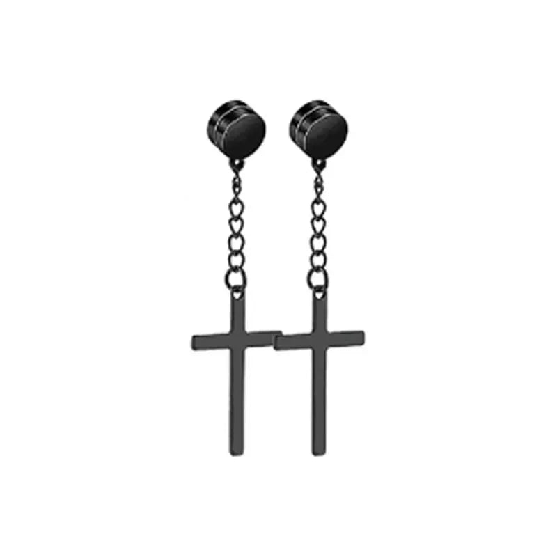 Ensemble de faux boucles d'oreilles en acier inoxydable pour hommes, 1 à 10 paires, à la mode, avec trou d'oreille, aimant gratuit, zircon