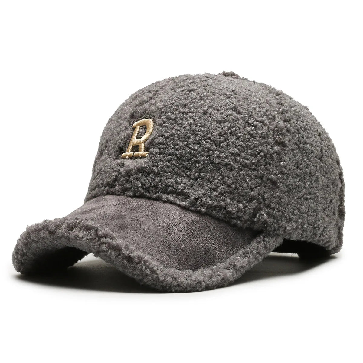 Casquette de baseball hiver tendance en laine d'agneau — hommes, femmes, golf, coupe-vent, extérieur