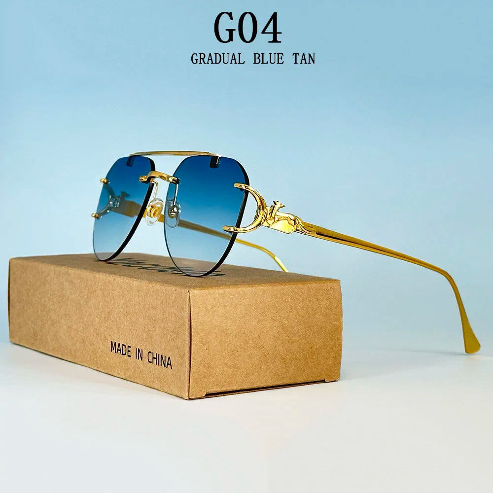Lunettes de soleil femmes sans monture ovale — mode, vintage, 2025