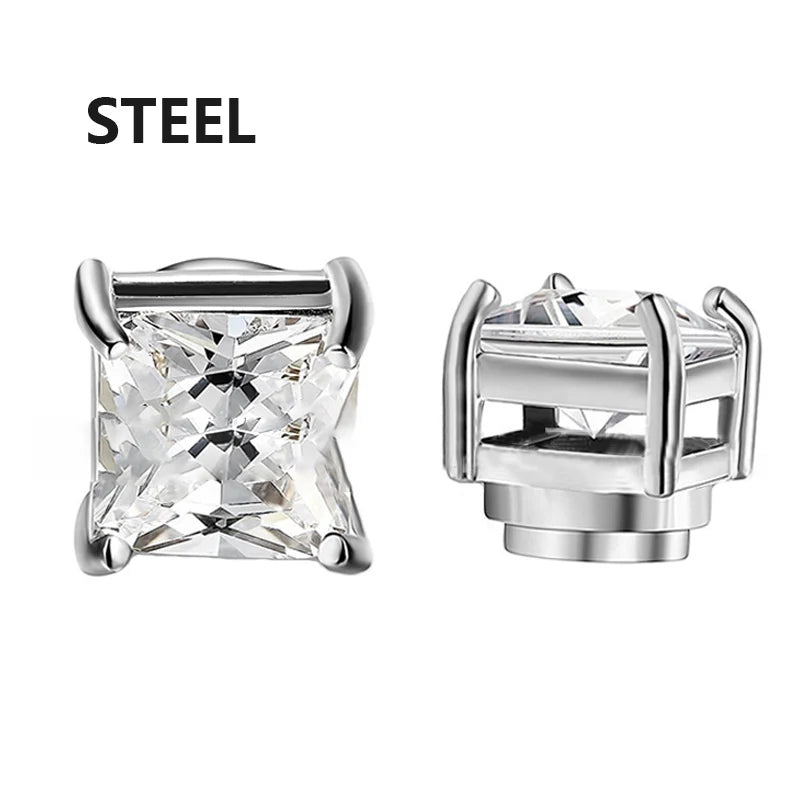 Boucles d'Oreilles à réinitialisation Magnétique en Clip pour Homme et Femme, Punk, Rond, Aimant, Bijoux Non Piercing, 1/3 Paires