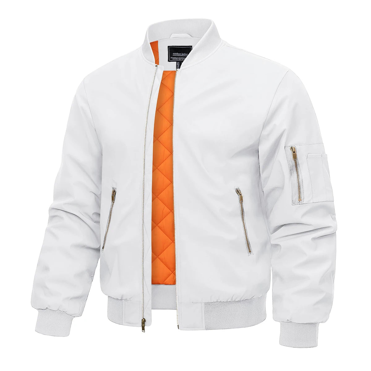 MAGCOMSEN Bomber jacket men's warm zip winter padded casual coat baseball windproof pilot varsity jackets