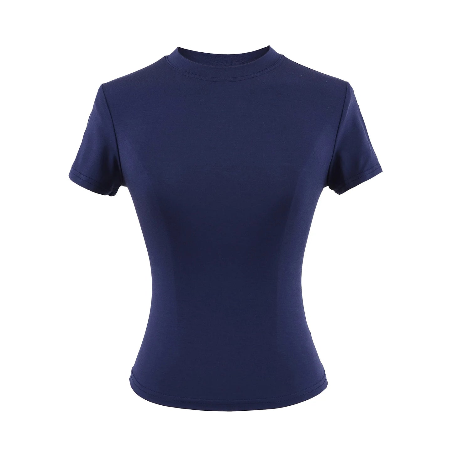 Camiseta de manga corta para mujer, casual, de alta calidad, sexy, ajustada, a la moda, de color liso, ropa y2k, 2024