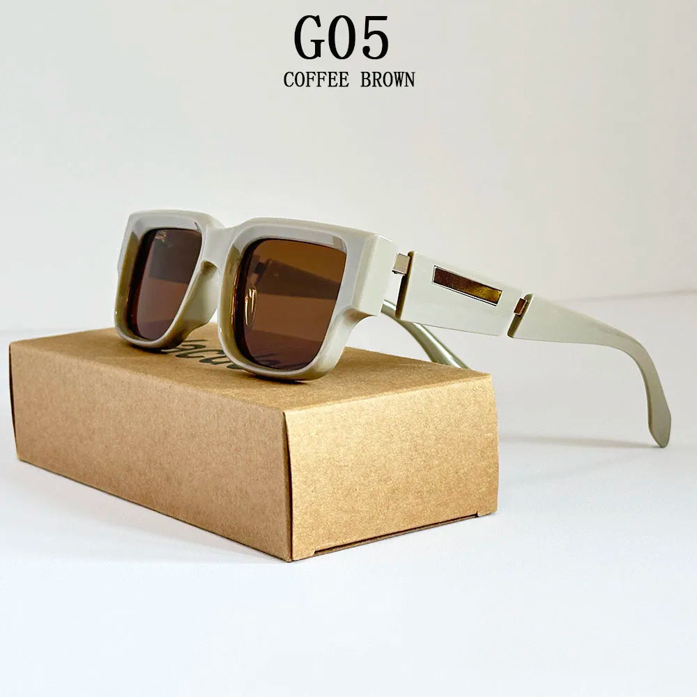 Gafas de sol cuadradas nuevas para hombre, lentes de sol de lujo para mujer, gafas de moda vintage para vacaciones de verano, Gafas de Sol Hombre Lunette Soleil Femme