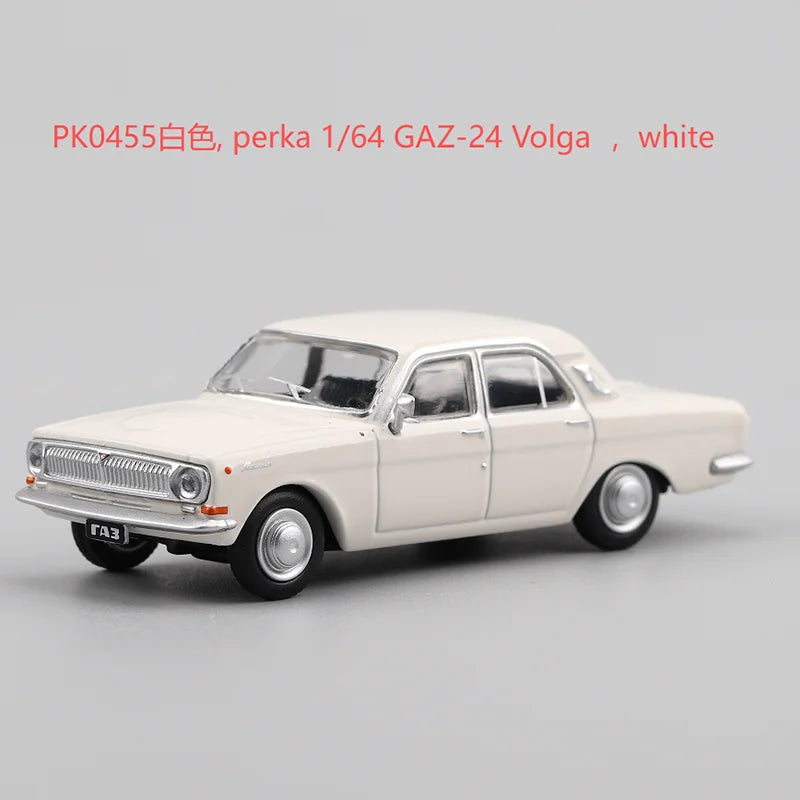 Perka – modelo de coche de aleación GAZ-24 Volga, escala 1:64, adorno, exhibición de recuerdos, colección, regalo de pasatiempo