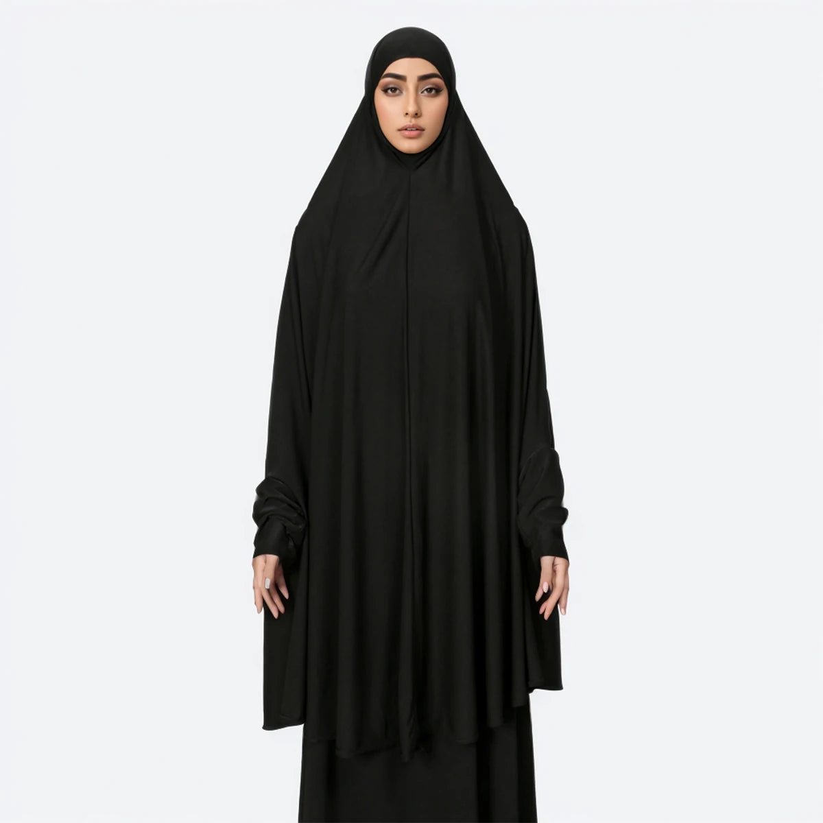 Abayas musulmanes à manches pour femmes, châle Long, couverture complète, couleur unie, vêtements de prière, coton de qualité supérieure, chanvre uni