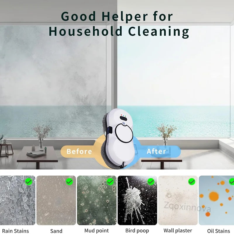 Système UPS Robot nettoyeur de vitres aspirateur appareil ménager intelligent nettoyage automatique lave-vitre lave-vitre lavage de vitres vadrouilles électriques