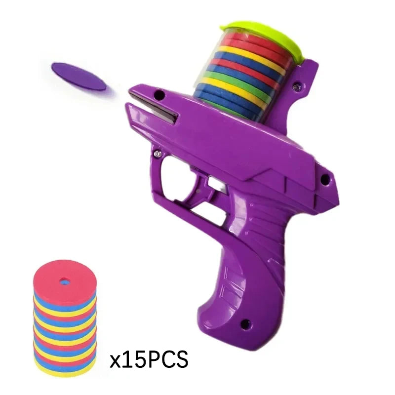 Pistola de disco volador EVA de doble jugador, juguete interactivo de tiro padre-hijo con balas blandas para niños, juego seguro para interiores y exteriores