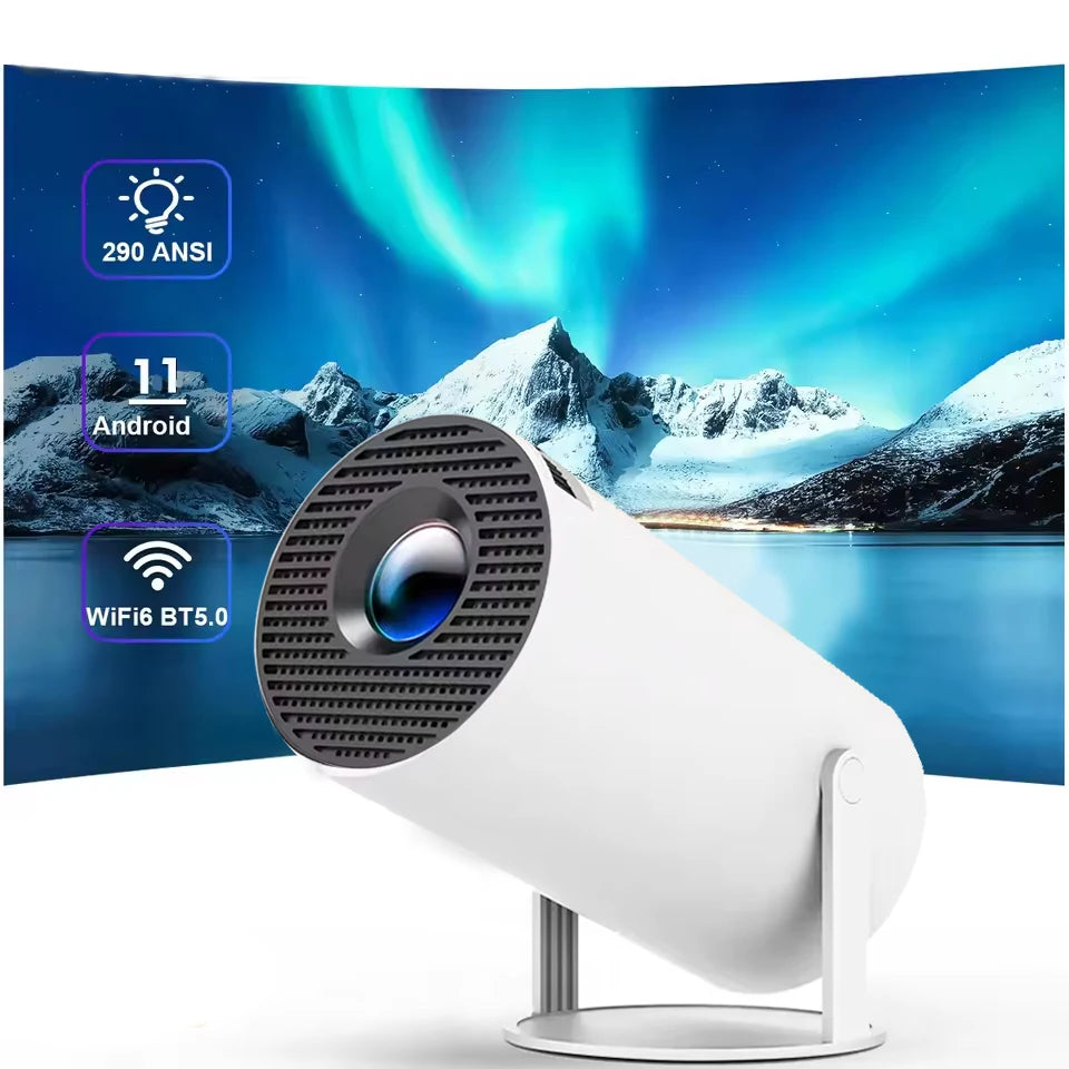 Proyector inteligente para exteriores HY300 8K Android 11 Doble Wifi6 290ANSI Allwinner H726 BT5.4 1080P 1280*720P Proyector de cine en casa para exteriores