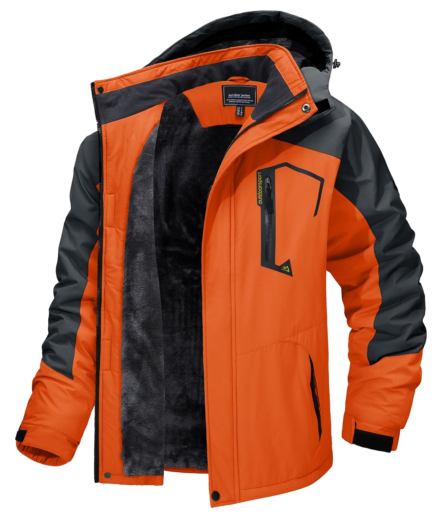 Veste Montagne Polaire Homme — Randonnée Capuche Amovible Ski Snowboard Parka