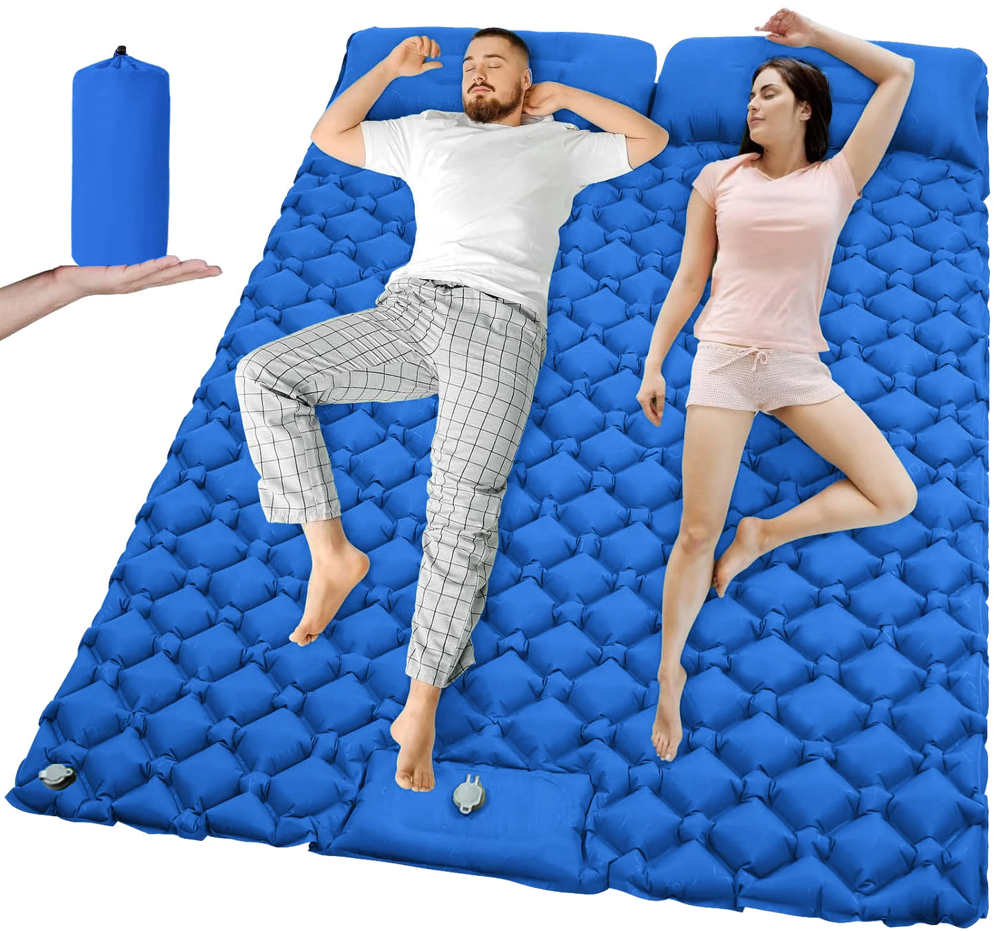 Matelas gonflable Double de Camping en plein air, coussin de couchage Extra large, lit pliant ultraléger, tapis de couchage pour voiture, tapis de voyage