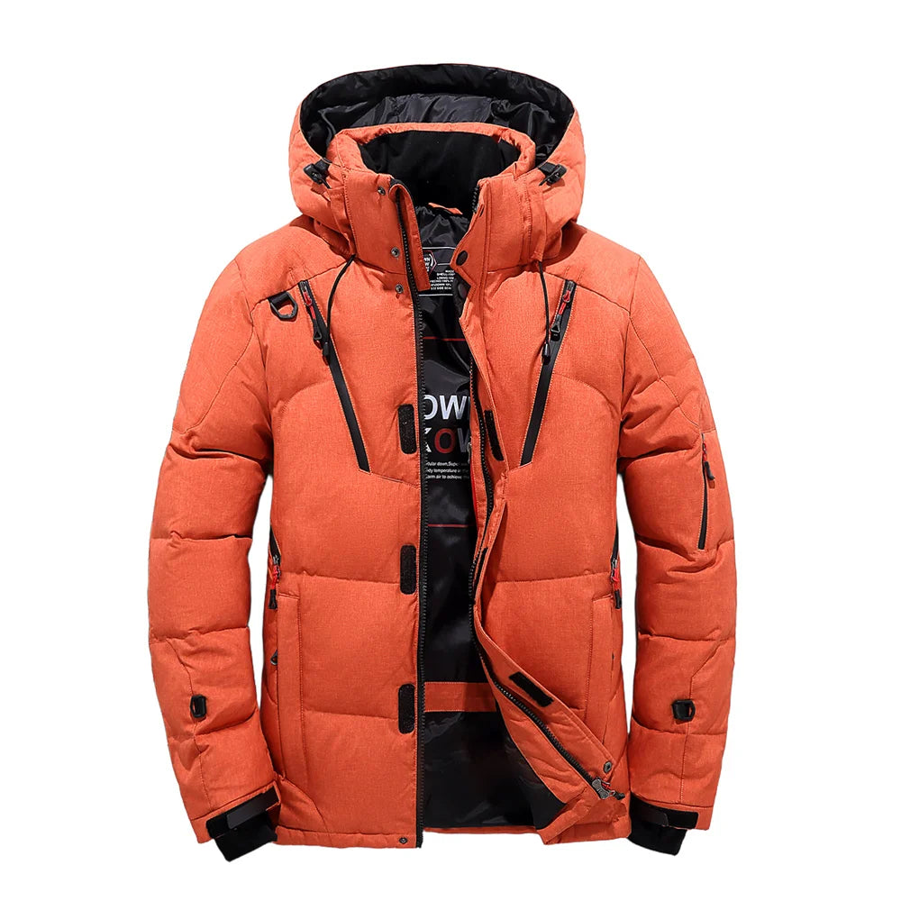 Chaquetón de plumón de hombre para exteriores, ligero, cálido, con cuello desmontable, novedad de invierno, informal, a la moda, con múltiples bolsillos, para trabajo