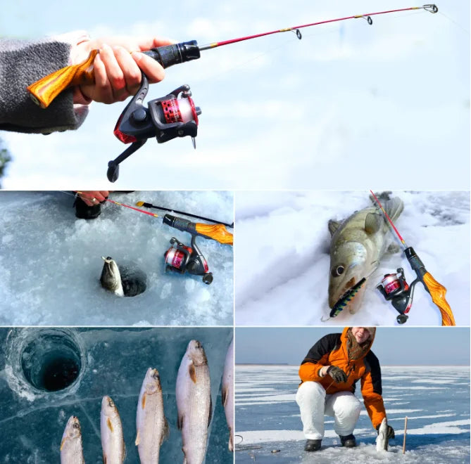 Canne à Pêche sur Glace Portable Détachable — Ultralégère & Sensible Hiver