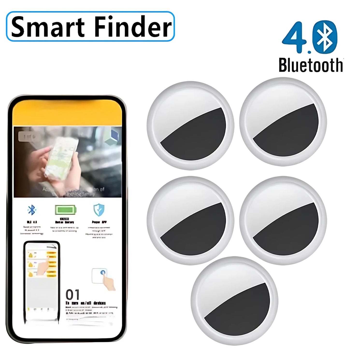Mini traceur GPS intelligent Bluetooth, fonctionne avec le système Android et iOS, traceur d'écoute, Mini localisateur Global, détecteur de clé pour animaux de compagnie