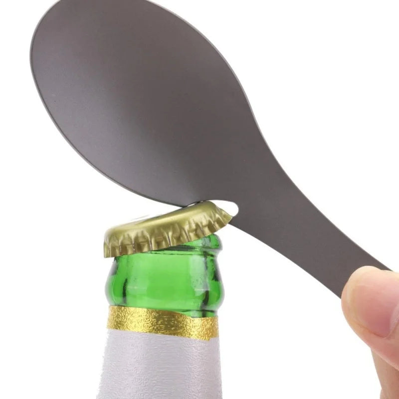 Cuillère fourchette de camping 5 en 1 en titane avec ouvre-bouteille éplucheur à bord dentelé, ustensile d'extérieur portable ultraléger (1 pièce)