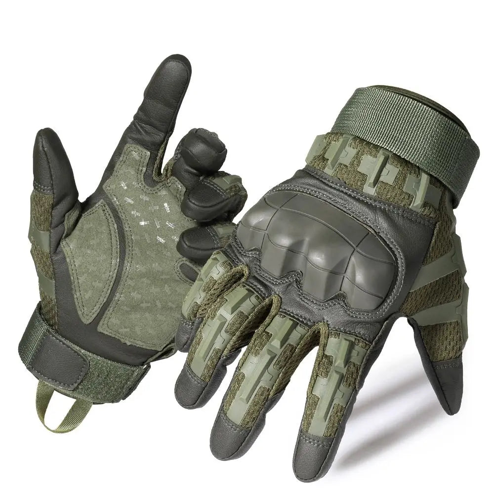 Gants de cyclisme en cuir PU pour écran tactile, tactique Airsoft, chasse, tir, randonnée, vélo, Sport de plein air, équitation, protection pour hommes
