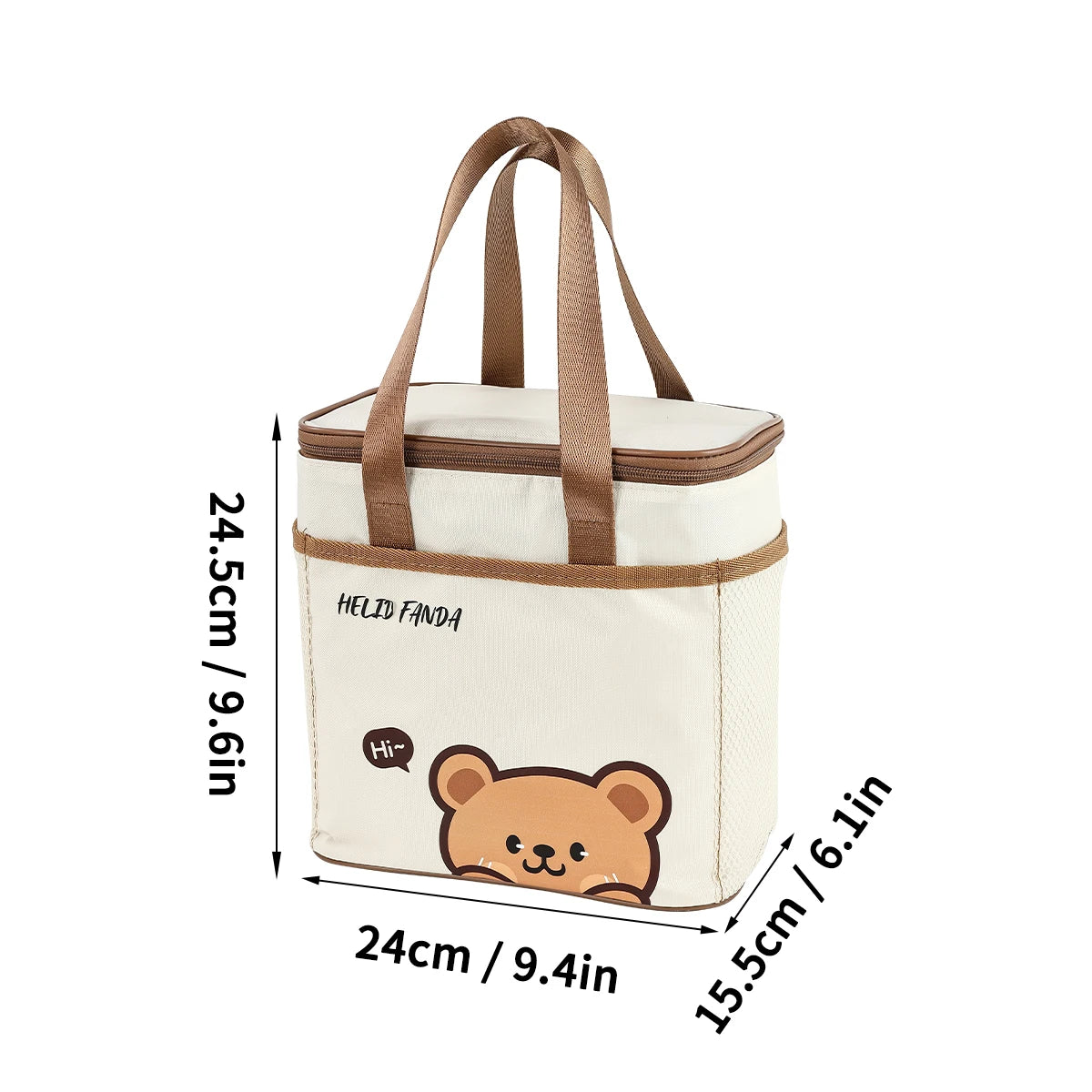 Sac à déjeuner isolé Capybara mignon pour étudiant enfant, sac thermique Portable de grande capacité étanche pour aliments, sac isotherme réutilisable pour pique-nique