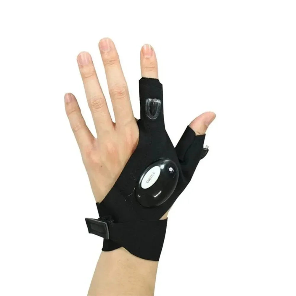 Gants LED Lumineux Étanches — Cyclisme, Camping & Randonnée Sans Doigts