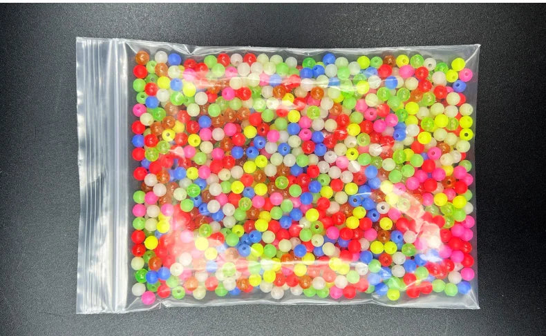 ShareShark 1000 pièces/sac pêche de nuit lueur 5mm couleur mixte perles fluorescentes leurre appât souple Texas plate-forme accessoires de pêche