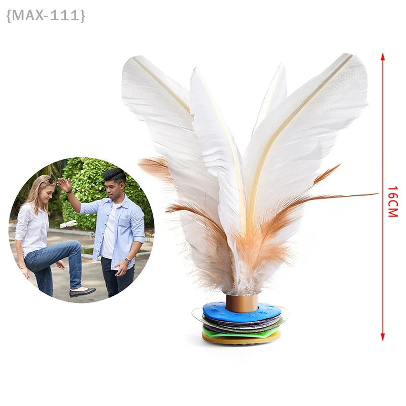 Volant Jianzi Plumes d’Oie Blanches — Jeu de Pied Sport Extérieur Adultes Enfants