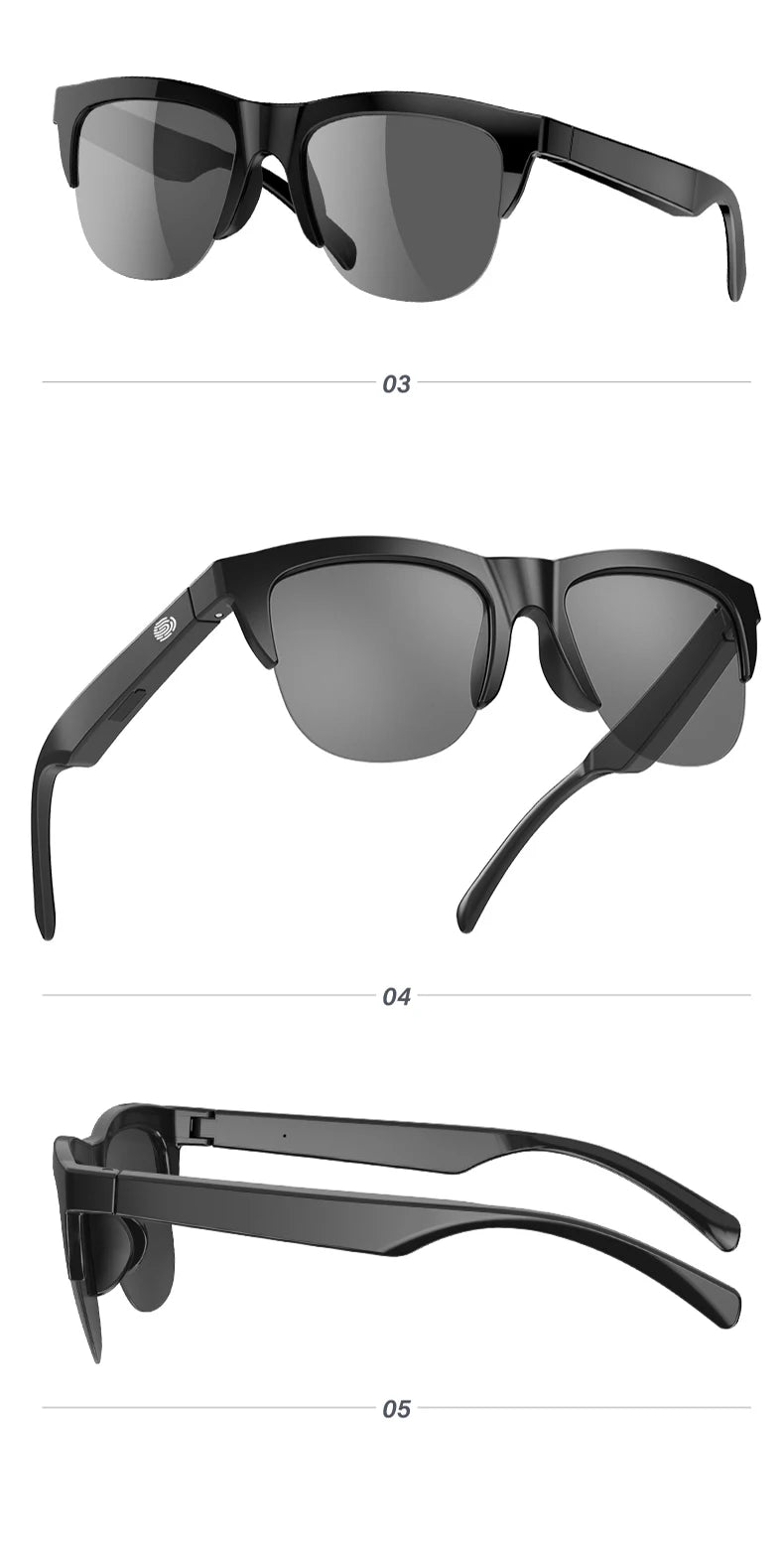 Lunettes de soleil intelligentes Bluetooth V5.3, casque d'appel pour Sports de plein air, technologie HIFI noire, Anti-touch UV pour hommes et femmes