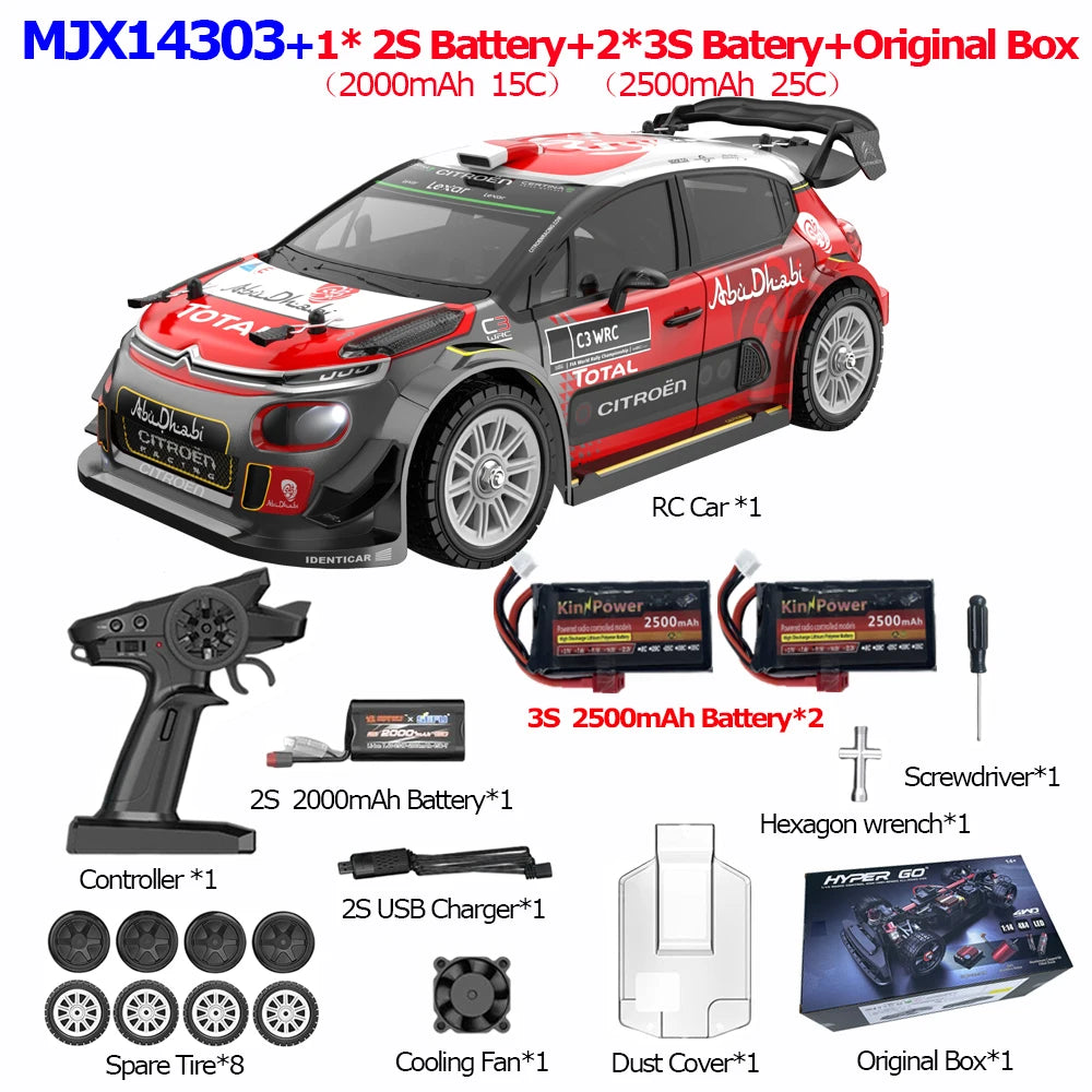 HYPER GO RC MJX 14304 14303 14302 14301 High Speed Drift Car with Gyroscope - Electric Toy for Children, Volkswagen Racing Gift
