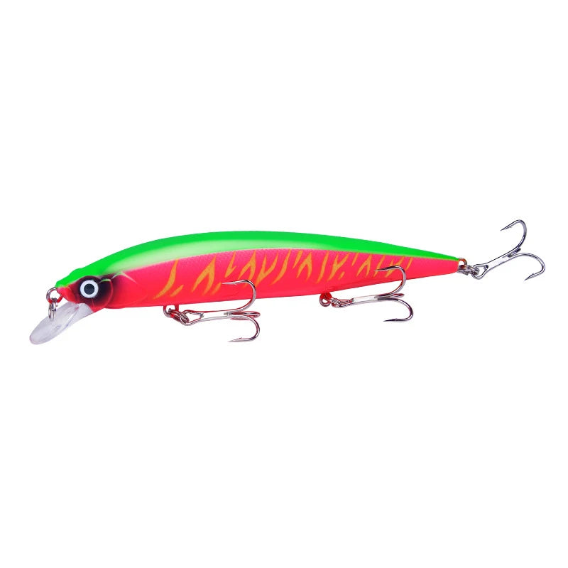 1 pièces leurre de pêche Wobbler réaliste yeux 3D 14 cm/18.5g vairon appât dur artificiel matériel de pêche leurre flottant avec 6 # Crochets