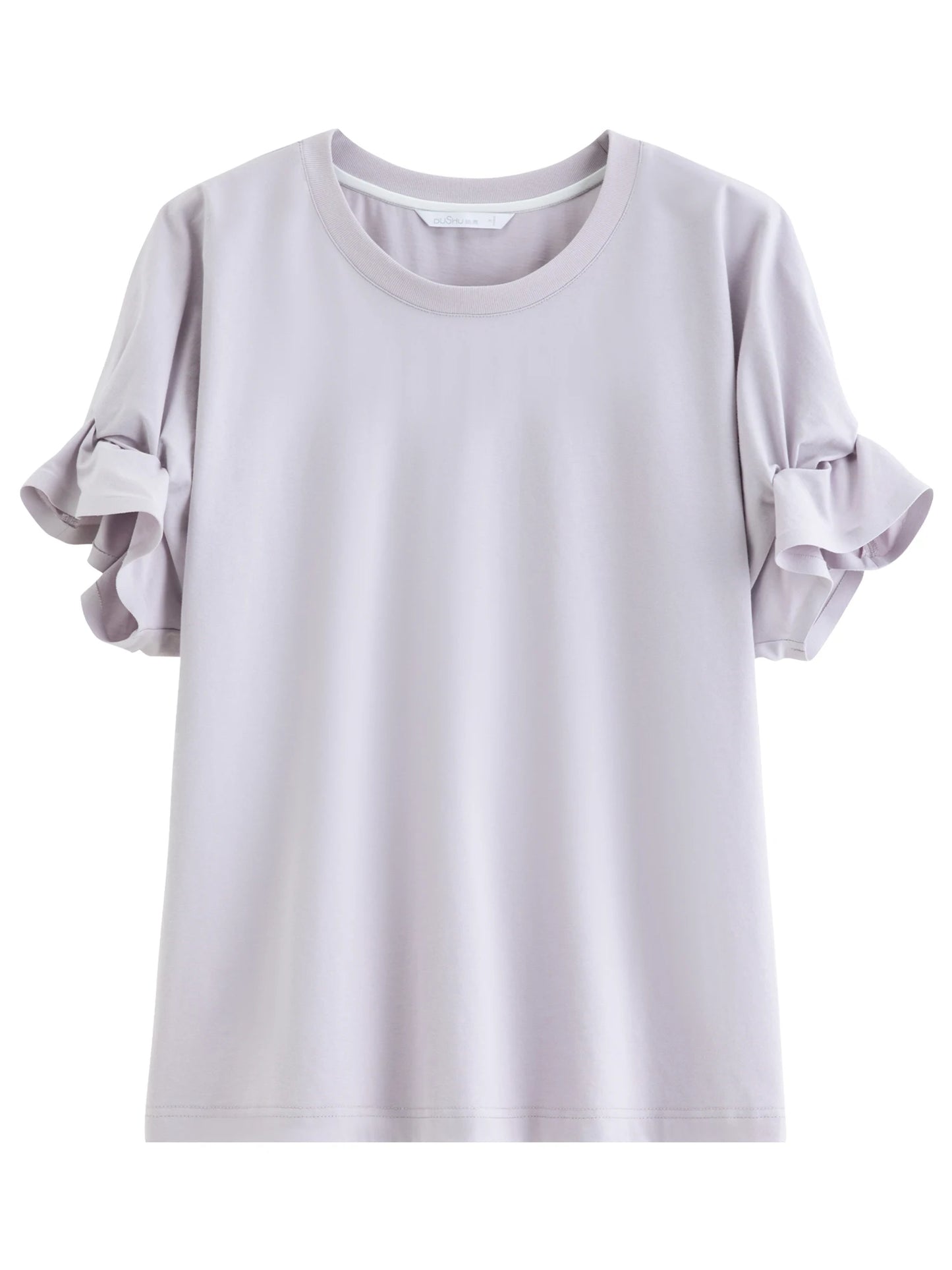 T-shirt femme en coton 2026 avec détail plissé — décontracté, confortable, quotidien, sorties estivales