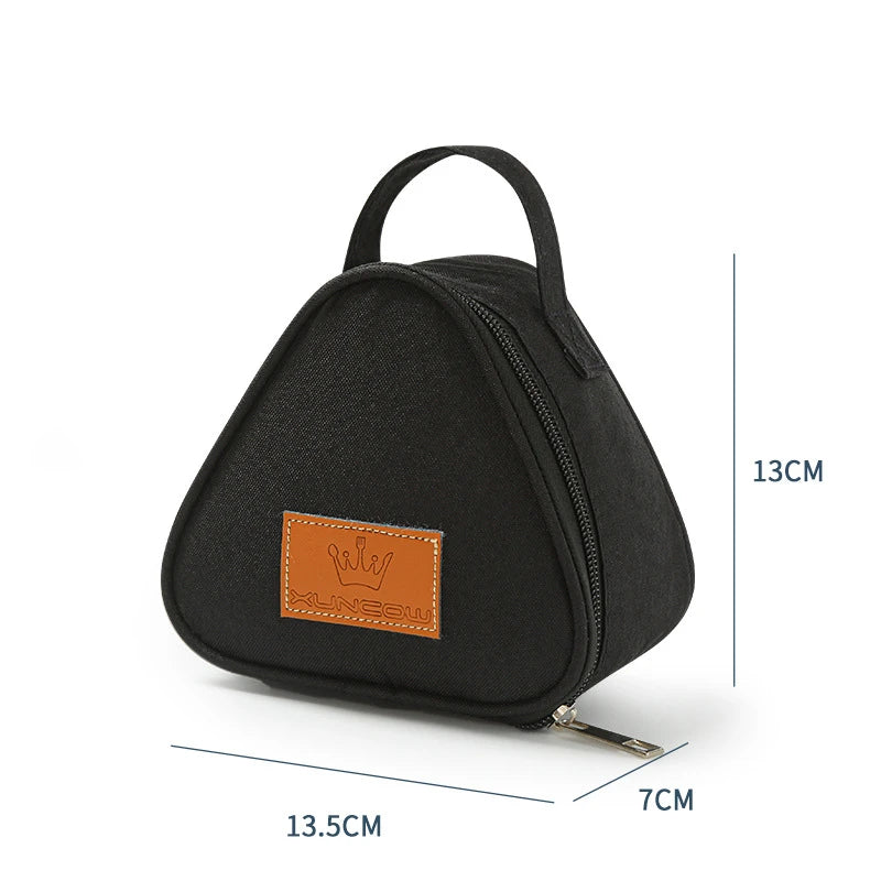 Mini bolsa aislante triangular de aluminio, enfriador térmico, bolsa de almuerzo para estudiantes, bolsa para bolas de arroz, fiambrera, bolsas de transporte para almuerzo Bento